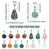 SUNNYCLUE 30Pcs 15 Colors Gemstone Pendants G-SC0001-42-2