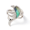 Natural Paua Shell Adjustable Rings RJEW-G260-01P-04-2