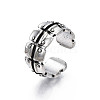 Chunky Square Alloy Open Cuff Ring for Men Women RJEW-T009-44AS-3