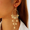 Bohemian Style Alloy & Iron Flat Round Tassel Chandelier Earrings FS-WGEBDA7-08-1