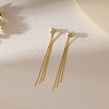 Brass Chain Tassel Stud Earrings FS-WGE0263-03-1