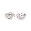 5-Petal Brass Micro Pave Clear Cubic Zirconia Bead Caps X-ZIRC-P001-31P-4