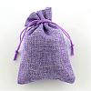 Polyester Imitation Burlap Packing Pouches Drawstring Bags ABAG-R004-18x13cm-08-1