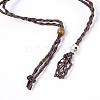 Adjustable Braided Waxed Cord Macrame Pouch Necklace Making MAK-WH0009-02B-2