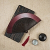 Chinese Style Wood Folding Fan with Tassel PW-WG4D112-01-1