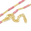 Brass Enamel Column Link Chain Necklaces NJEW-H039-02A-01G-2