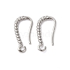 Brass Clear Cubic Zirconia Earring Hooks KK-L242-26P-1
