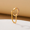 Brass Micro Pave Clear Cubic Zirconia Moon Clip on Nose Rings WGC90A3-01-3