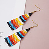 Bohemian Style Handmade Beaded Tassel Dangle Earrings GE5173-3