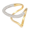 Brass Micro Pave Clear Cubic Zirconia Cuff Rings RJEW-Q819-26G-1