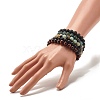 8MM Natural Mixed Stone Round Beads Strerch Bracelets Set for Men Women BJEW-JB07409-8