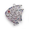Brass Micro Pave Cubic Zirconia Links ZIRC-F093-15P-1