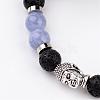 Natural Lava Rock Bead Stretch Bracelets BJEW-JB02273-3