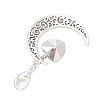 Alloy Moon & Glass Pendant Decorations HJEW-JM02689-03-4