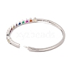 Brass Pave Colorful Glass Hinged Bangles for Women BJEW-S147-21C-P-3