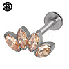 G23 Titanium with Cubic Zirconia Threadless Labrets WGA6216-01-1