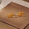 Elegant Stainless Steel Snake Stud Earrings QD7149-5