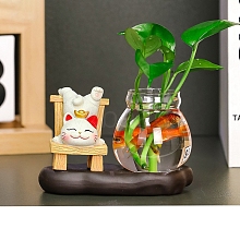 Resin Lucky Cat & Goldfish Display Decorations PW-WG9CA52-09