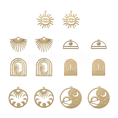 14Pcs 7 Style Brass Charms KK-PJ0001-26-1