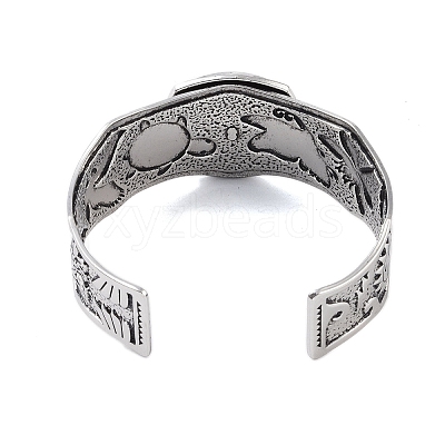 Constellation Alloy Open Cuff Bangles for Women Men LS-BJEW-C064-01AS-11-1