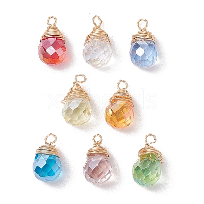 20Pcs Glass Pendants PALLOY-JF03369-01-S-1