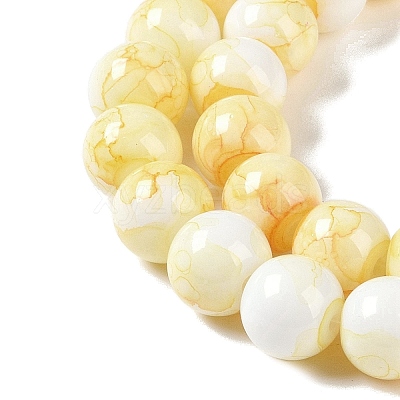 Baking Paint Glass Bead Strands X-GLAA-H031-01B-03-1