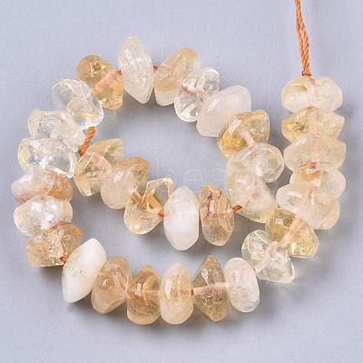 Natural Citrine Beads Strands G-R462-24-1