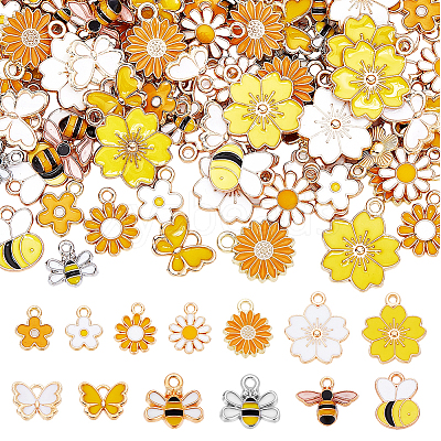 130Pcs 13 Styles Alloy Enamel Charms ENAM-AR0001-90-1