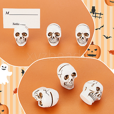 Skull Resin Name Card Holder DIY-WH0430-814-1