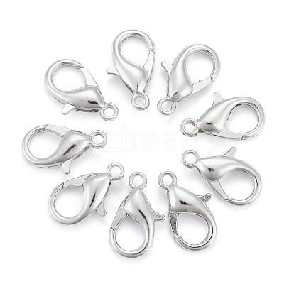 Platinum Plated Alloy Bracelet Lobster Claw Clasps X-E106-NF-1