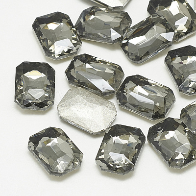 Pointed Back Glass Rhinestone Cabochons RGLA-T079-10x14mm-03-1