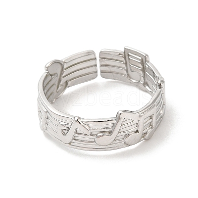Non-Tarnish 304 Stainless Steel Cuff Wide Band Finger Rings RJEW-L107-015P-1