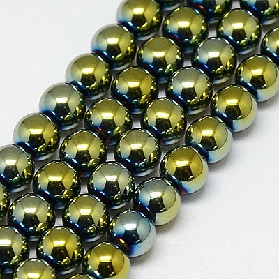 Electroplate Non-magnetic Synthetic Hematite Beads Strands G-J169A-3mm-06-1