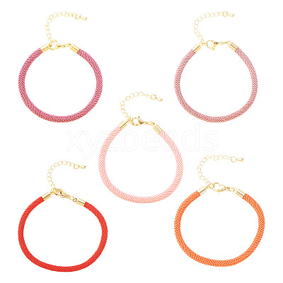 10Pcs 5 Colors 4.5MM Round Nylon Milan Cord Bracelet Making BJEW-TA0001-24D-1