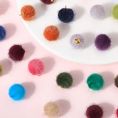96Pcs 24 Colors Plastic Pendants KY-SC0002-40-1