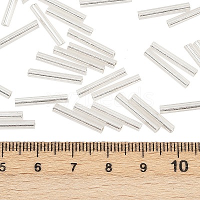 Silver Lined Transparent Glass Bugle Beads SEED-R028-2x15-B02-1