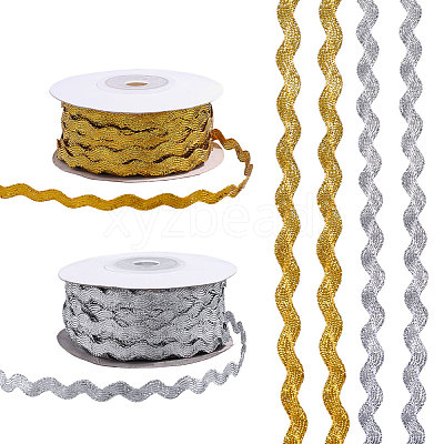 2 Rolls 2 Colors Polyester Ribbon OCOR-GL0001-33B-1
