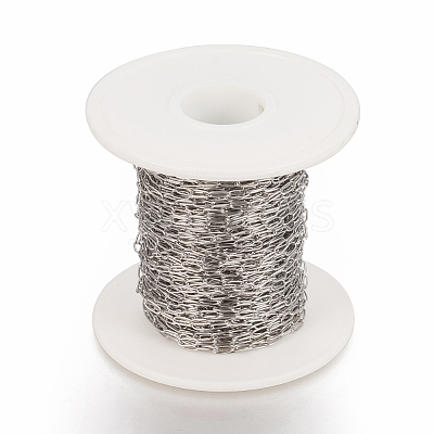 Tarnish Resistant 304 Stainless Steel Paperclip Chains CHS-F010-01H-P-1