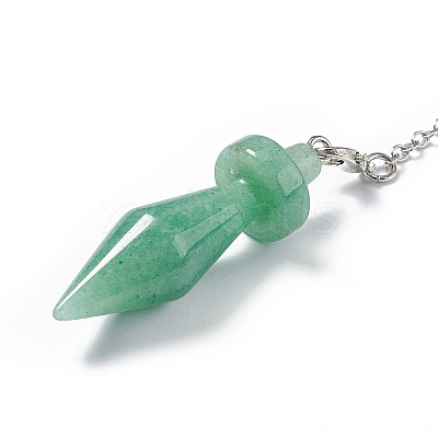Mixed Natural & Synthetic Gemstone Pointed Dowsing Pendulums AJEW-B020-05P-1