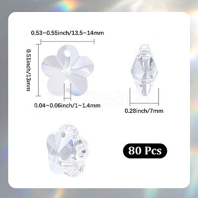 80Pcs Transparent Faceted Glass Connector Charms GLAA-SP0001-88B-01-1