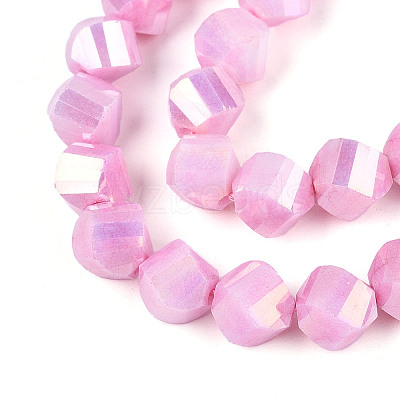Anti-Tarnish Electroplate Glass Beads Strands GLAA-T025-8mm-14H-1