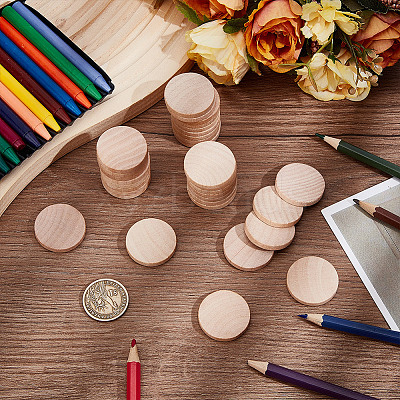150Pcs 3 Bags Undyed Wood Cabochons WOOD-DR0001-06A-1