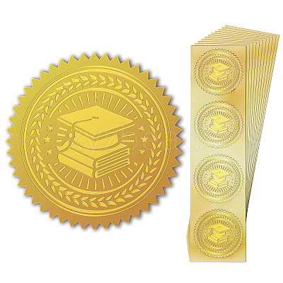 Self Adhesive Gold Foil Embossed Stickers DIY-WH0211-363-1