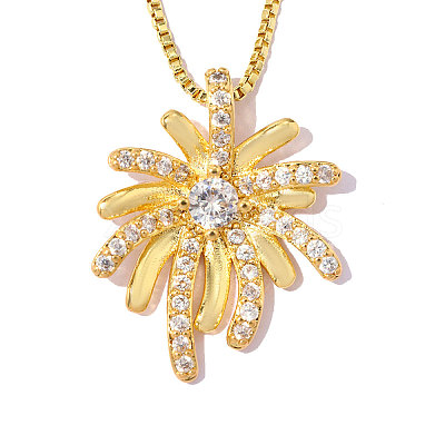 Brass Clear Cubic Zirconia Pendants KK-OY001-15G-1