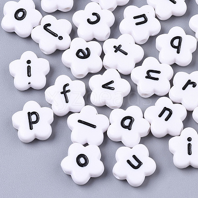 Opaque Spray Painted Acrylic Beads X-SACR-N009-21-1