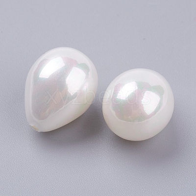 Shell Pearl Half Drilled Beads X-BSHE-G017-16x12mm-17-1