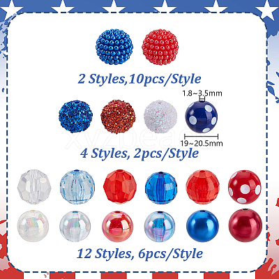100Pcs Round Acrylic & ABS Plastic Imitation Pearl Beads OACR-GA0001-31-1