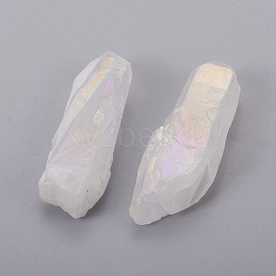 Electroplate Natural Quartz Crystal Beads KK-F757-G07-01-1