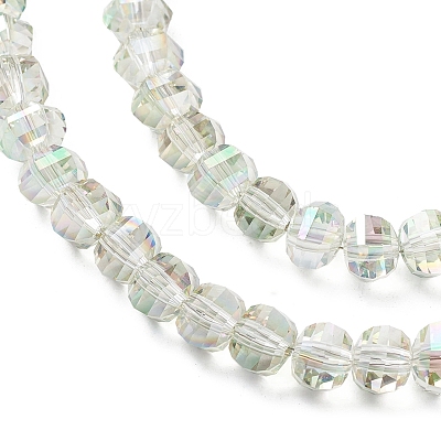 Electroplate Transparent Glass Beads Strands X-EGLA-K015-13C-1