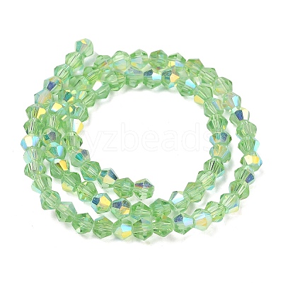 Electroplate Transparent Glass Beads Strands EGLA-K015-18N-1